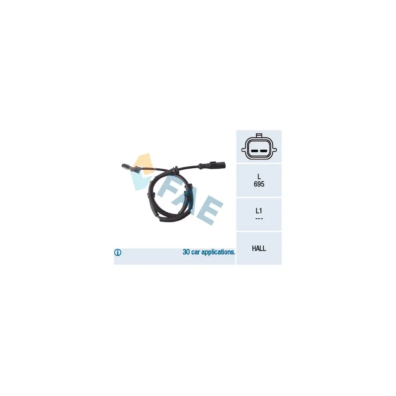 Capteur, vitesse de roue FAE 78124