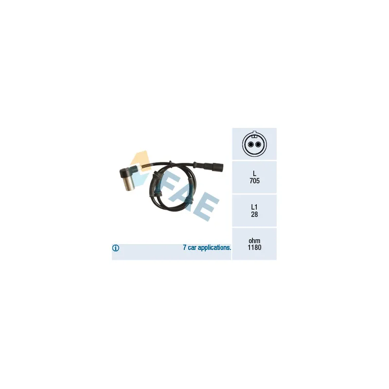 Capteur, vitesse de roue FAE 78130