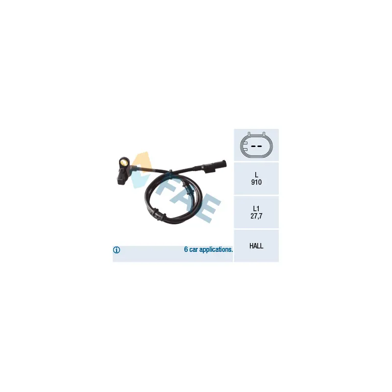 Capteur, vitesse de roue FAE 78132