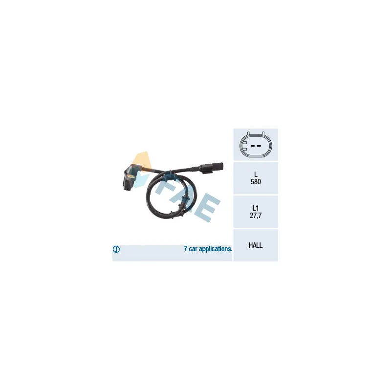 Capteur, vitesse de roue FAE 78134