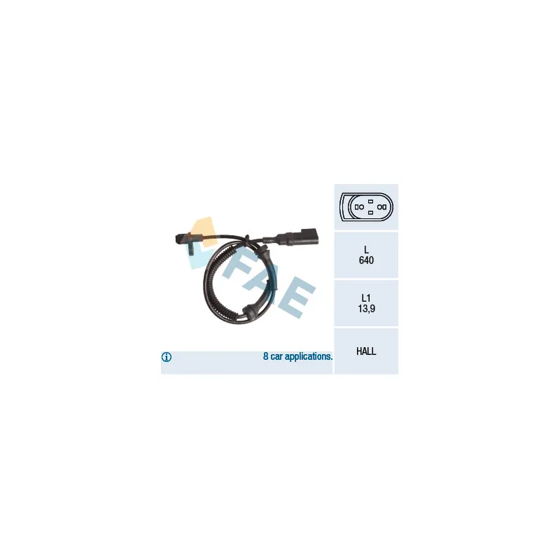 Capteur, vitesse de roue FAE 78145