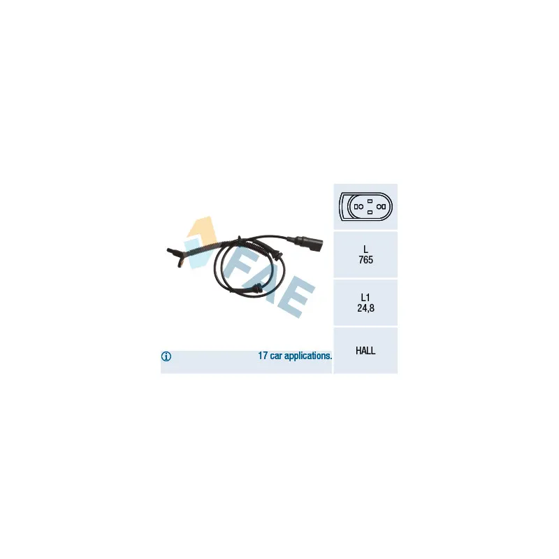 Capteur, vitesse de roue FAE 78153