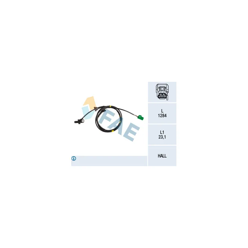 Capteur, vitesse de roue FAE 78158