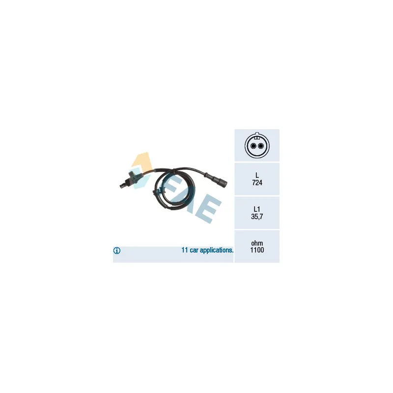 Capteur, vitesse de roue FAE 78164