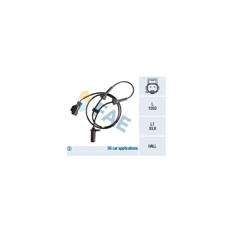 Capteur, vitesse de roue FAE 78184