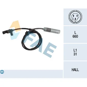 Capteur, vitesse de roue FAE 78186