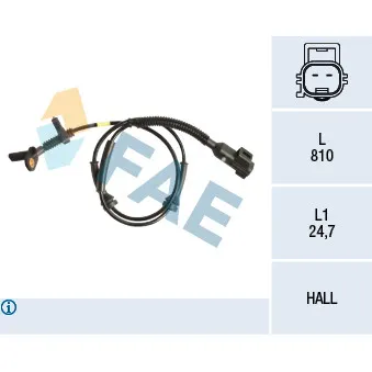 Capteur, vitesse de roue FAE 78211
