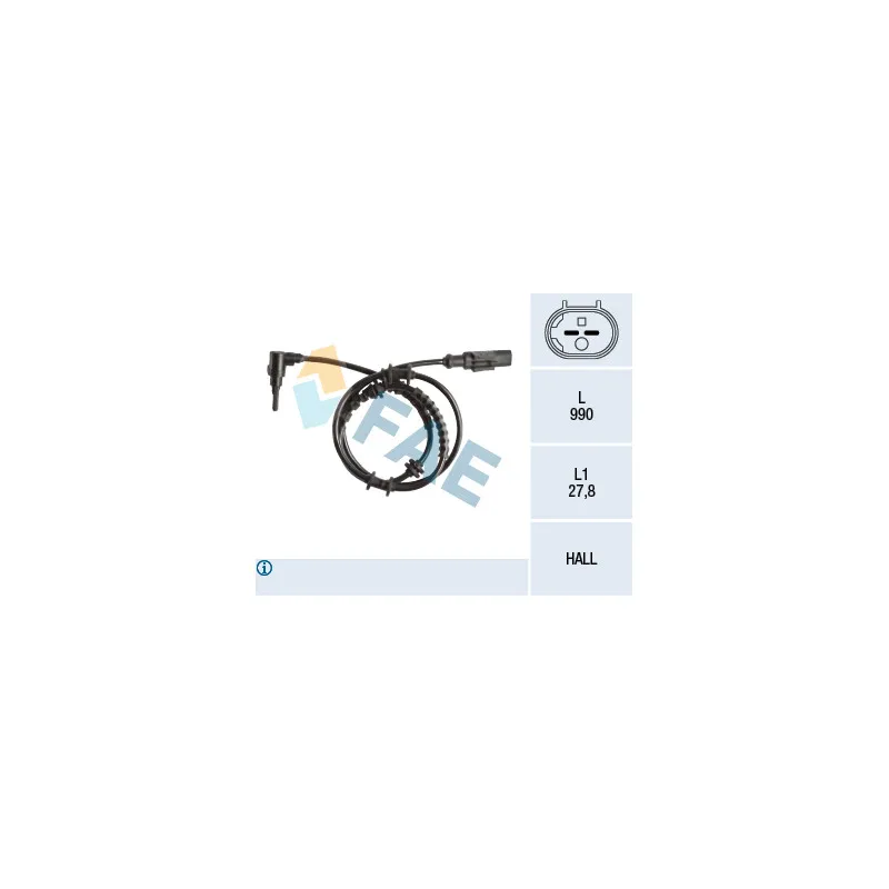 Capteur, vitesse de roue FAE 78244
