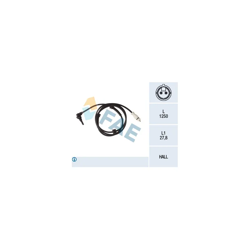 Capteur, vitesse de roue FAE 78252