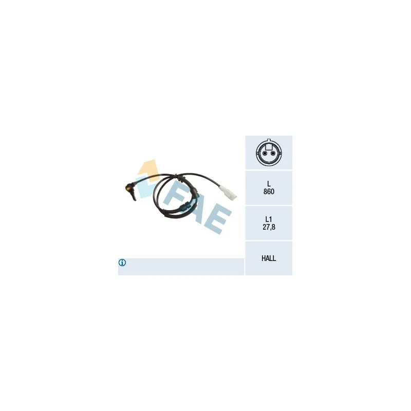 Capteur, vitesse de roue FAE 78256