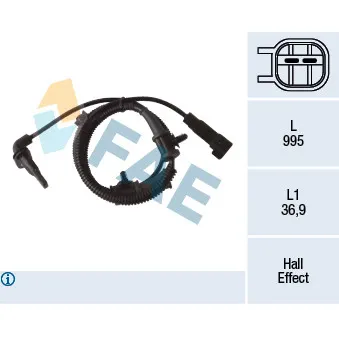 Capteur, vitesse de roue FAE 78262