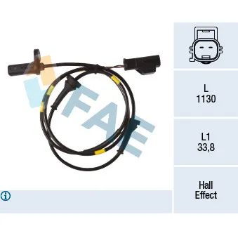 Capteur, vitesse de roue FAE 78269