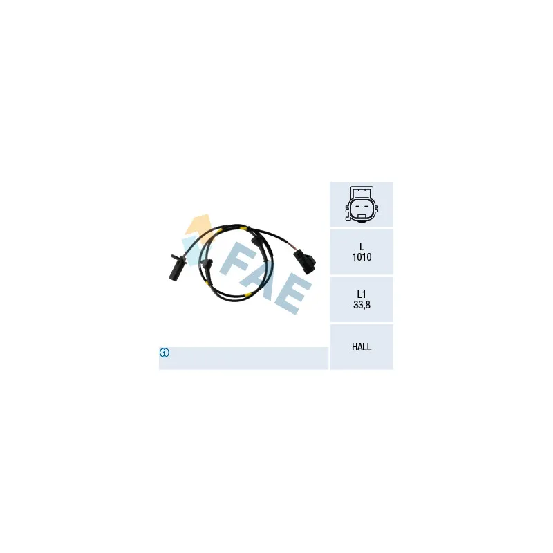 Capteur, vitesse de roue FAE 78270