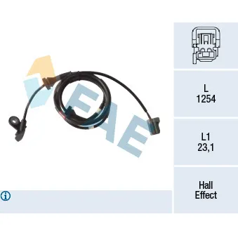 Capteur, vitesse de roue FAE 78271