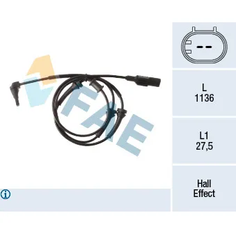 Capteur, vitesse de roue FAE 78277