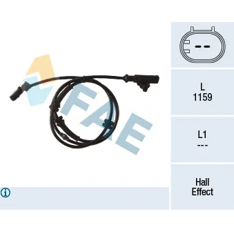 Capteur, vitesse de roue FAE 78285