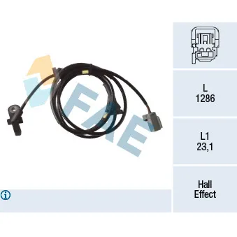 Capteur, vitesse de roue FAE 78287
