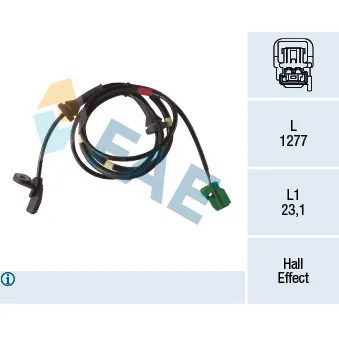 Capteur, vitesse de roue FAE 78288