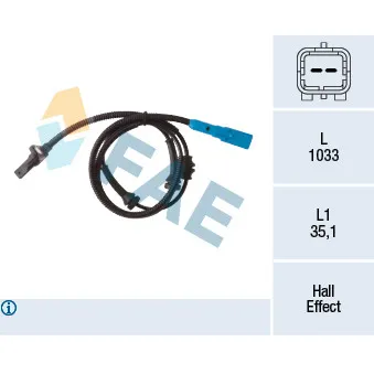 Capteur, vitesse de roue FAE 78313