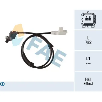 Capteur, vitesse de roue FAE 78317