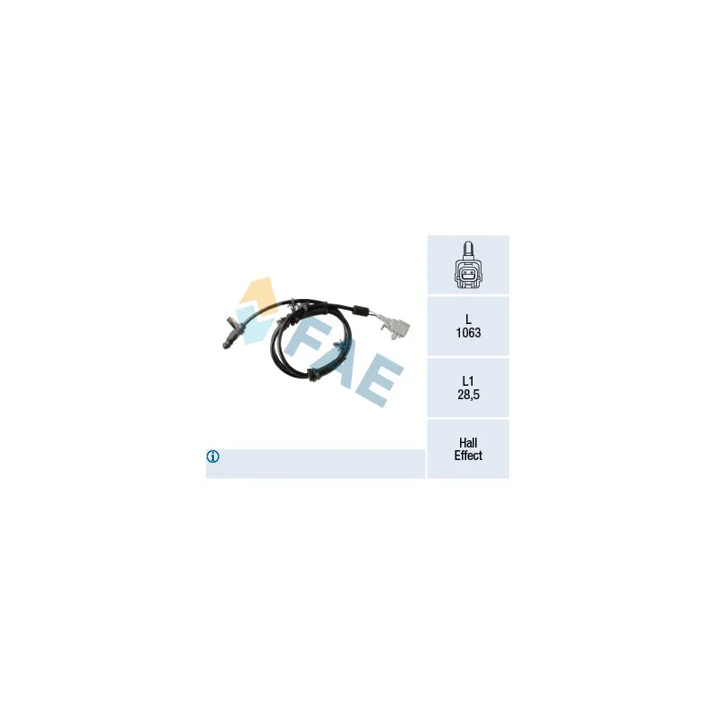 Capteur, vitesse de roue FAE 78332
