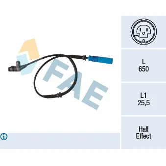 Capteur, vitesse de roue FAE 78340