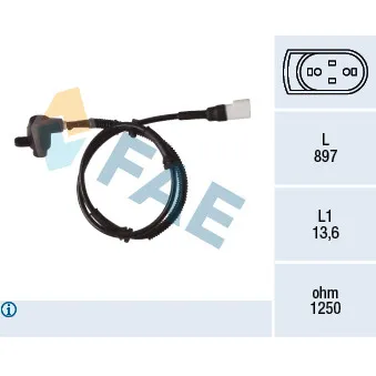 Capteur, vitesse de roue FAE 78353