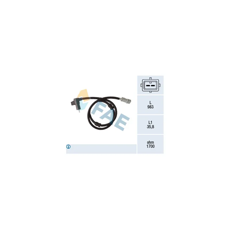 Capteur, vitesse de roue FAE 78370