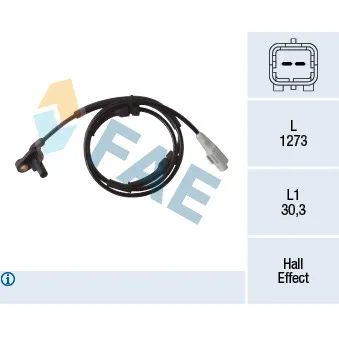 Capteur, vitesse de roue FAE 78403
