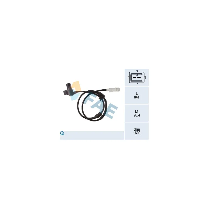 Capteur, vitesse de roue FAE 78404