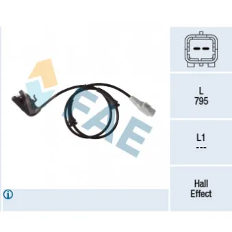 Capteur, vitesse de roue FAE 78405