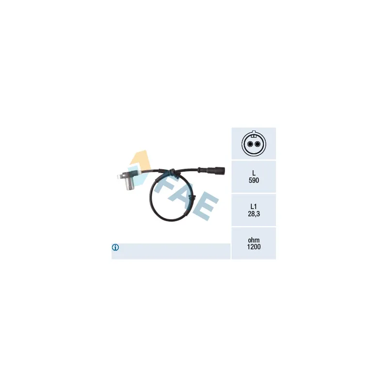 Capteur, vitesse de roue FAE 78416