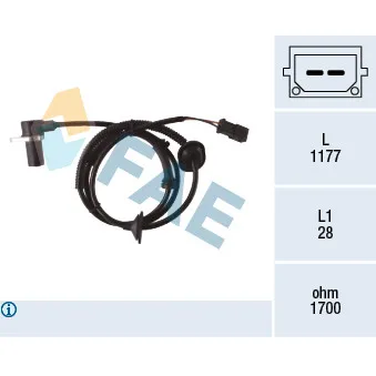 Capteur, vitesse de roue FAE 78420
