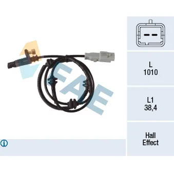 Capteur, vitesse de roue FAE 78423