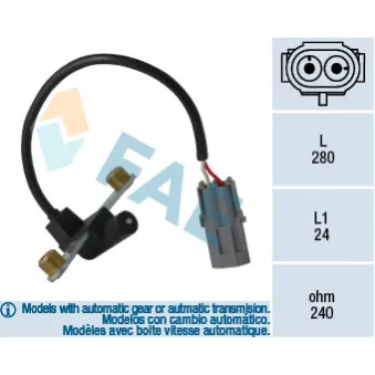 Capteur d'angle, vilebrequin FAE 79022