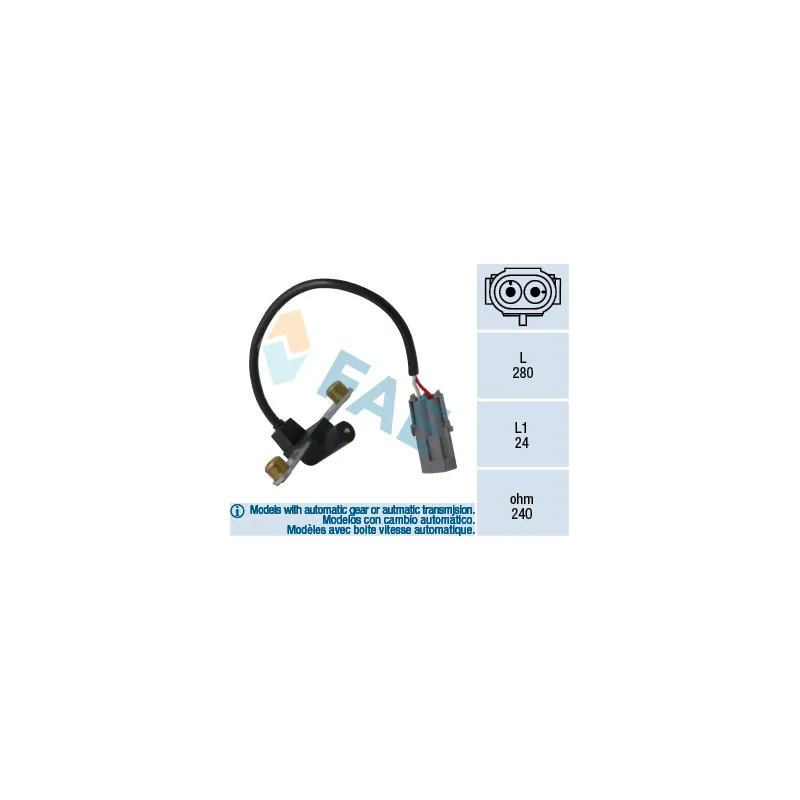 Capteur d'angle, vilebrequin FAE 79022