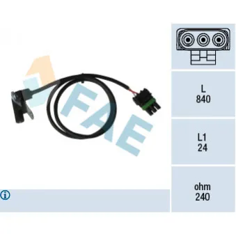 Capteur d'angle, vilebrequin FAE 79025