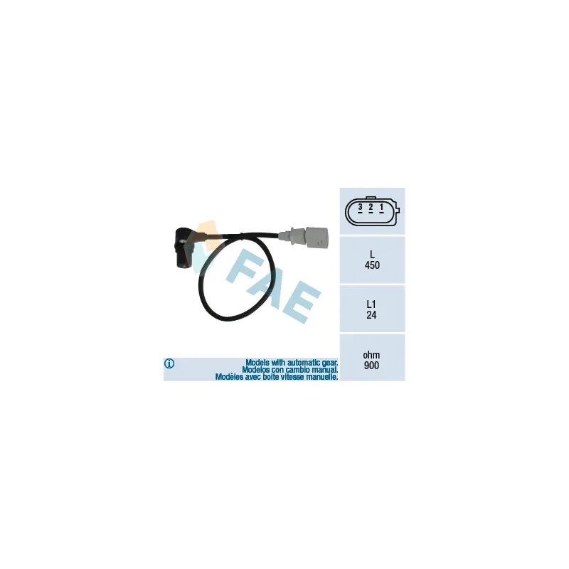 Capteur d'angle, vilebrequin FAE 79055