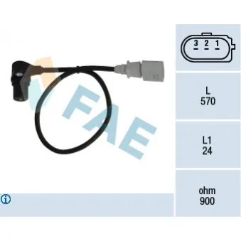 Capteur d'angle, vilebrequin FAE 79056