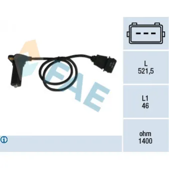Capteur d'angle, vilebrequin FAE 79065