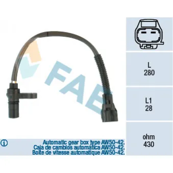 Capteur d'angle, vilebrequin FAE 79123