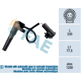Capteur de vitesse de roue, boîte automatique FAE 79281