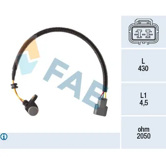 Capteur d'angle, vilebrequin FAE 79419