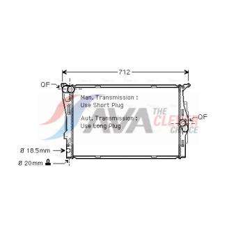 Radiateur, refroidissement du moteur AVA QUALITY COOLING BWA2292