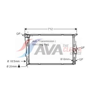 Radiateur, refroidissement du moteur AVA QUALITY COOLING BWA2303