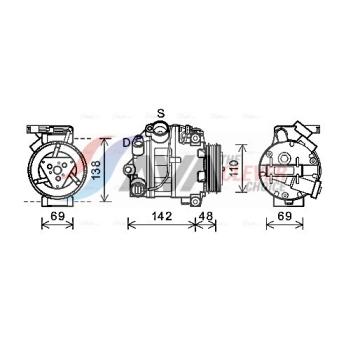 Compresseur, climatisation AVA QUALITY COOLING BWAK443