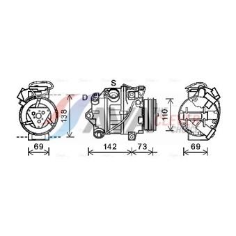 Compresseur, climatisation AVA QUALITY COOLING BWAK452