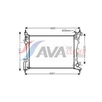 Radiateur, refroidissement du moteur AVA QUALITY COOLING CNA2261