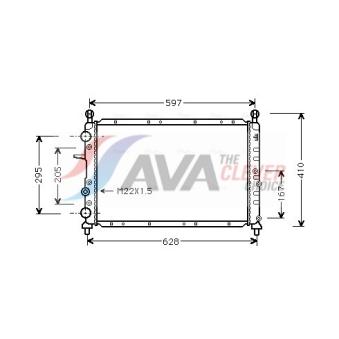 Radiateur, refroidissement du moteur AVA QUALITY COOLING FTA2066