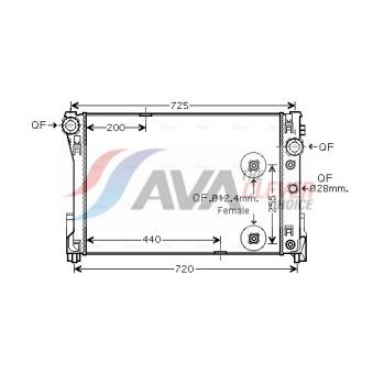 Radiateur, refroidissement du moteur AVA QUALITY COOLING MSA2475